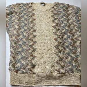 BEELINE FASHIONS VINTAGE Acrylic Gorgeous Sweater Large L Beige